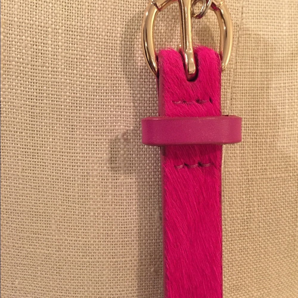 Banana republic hot pink calf hair belt